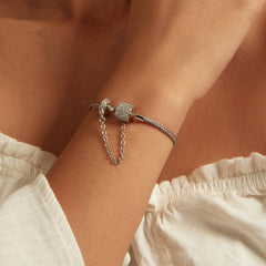 Sparkling Snake Chain Charm Bracelet