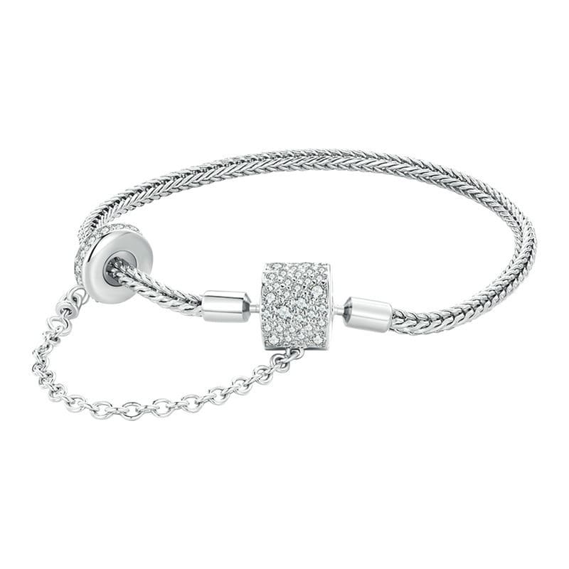 Sparkling Snake Chain Charm Bracelet