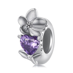 Flower Birthstone Spacer  Charm (From Jan. to Dec.)