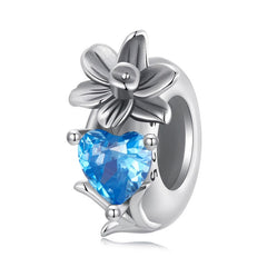 Flower Birthstone Spacer  Charm (From Jan. to Dec.)